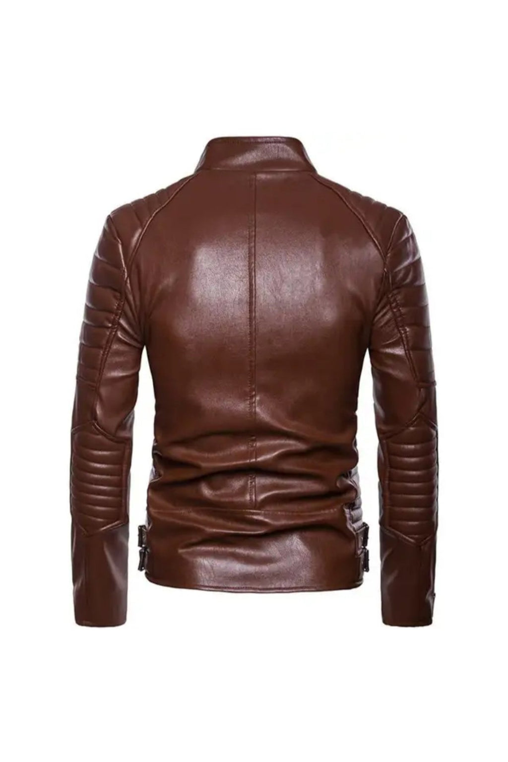 Motorcu tarzı kuzu derisi biker mont kahve renk