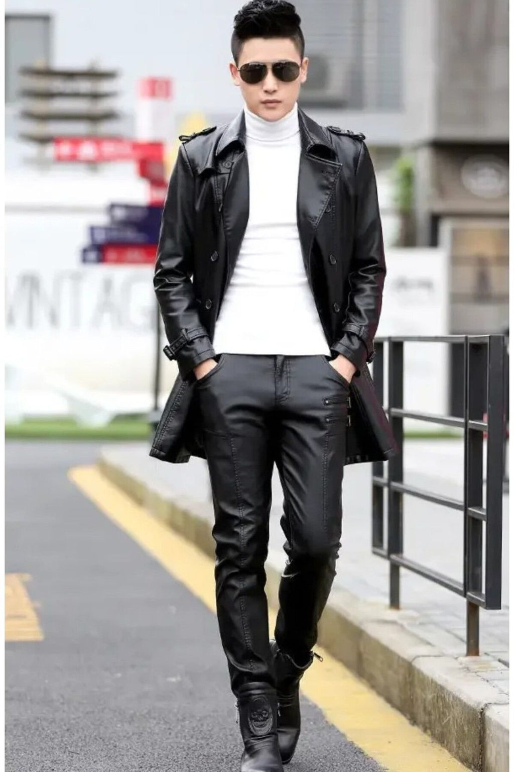 Hakiki Deri Uzun Mont Kaban Dar Kesim