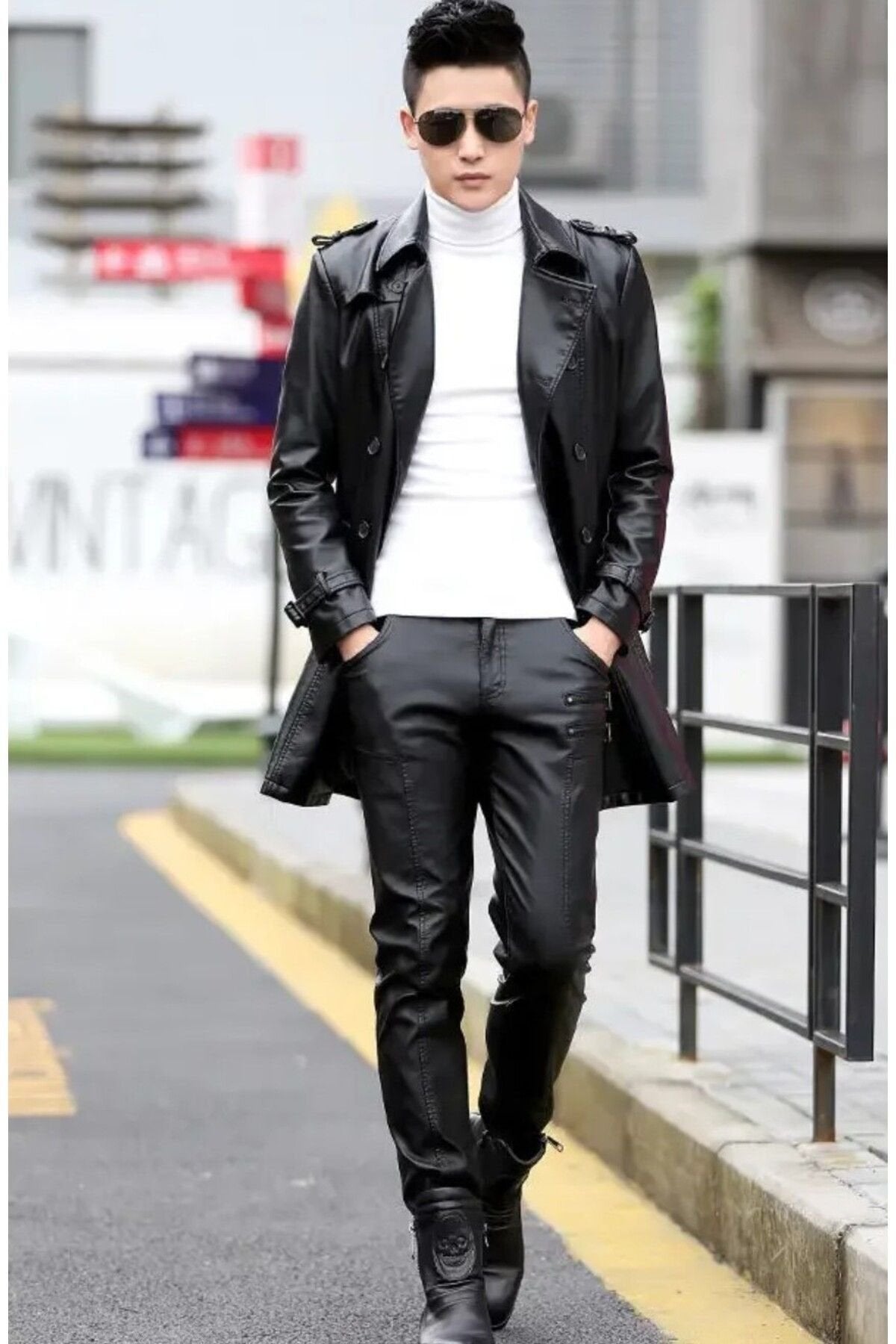 Hakiki Deri Uzun Mont Kaban Dar Kesim