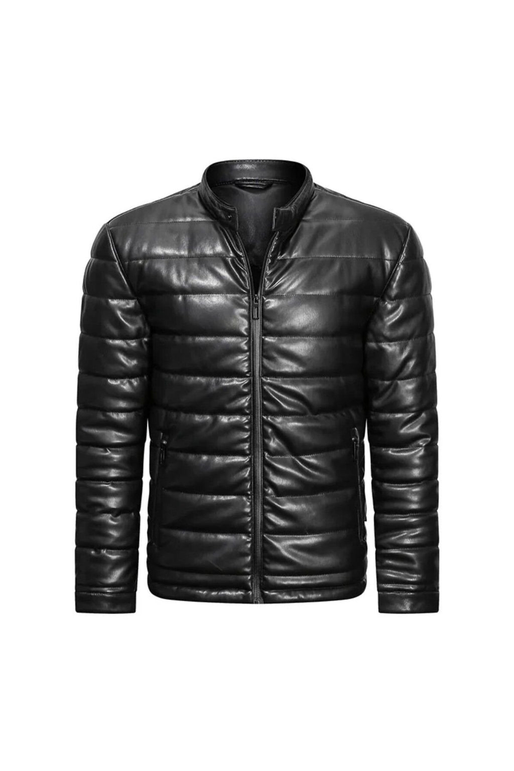 Düz şişme mont Hakiki kuzu derisi