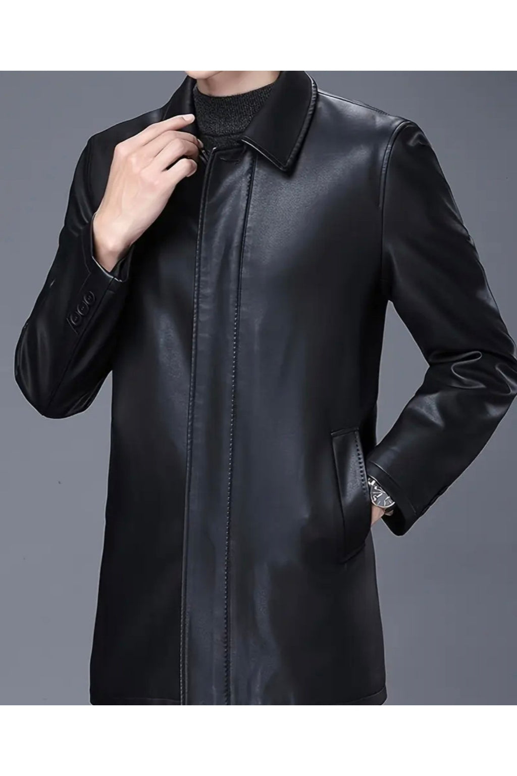 Hakiki Kalın Dana Derisi,Gömlek Yaka Kaban