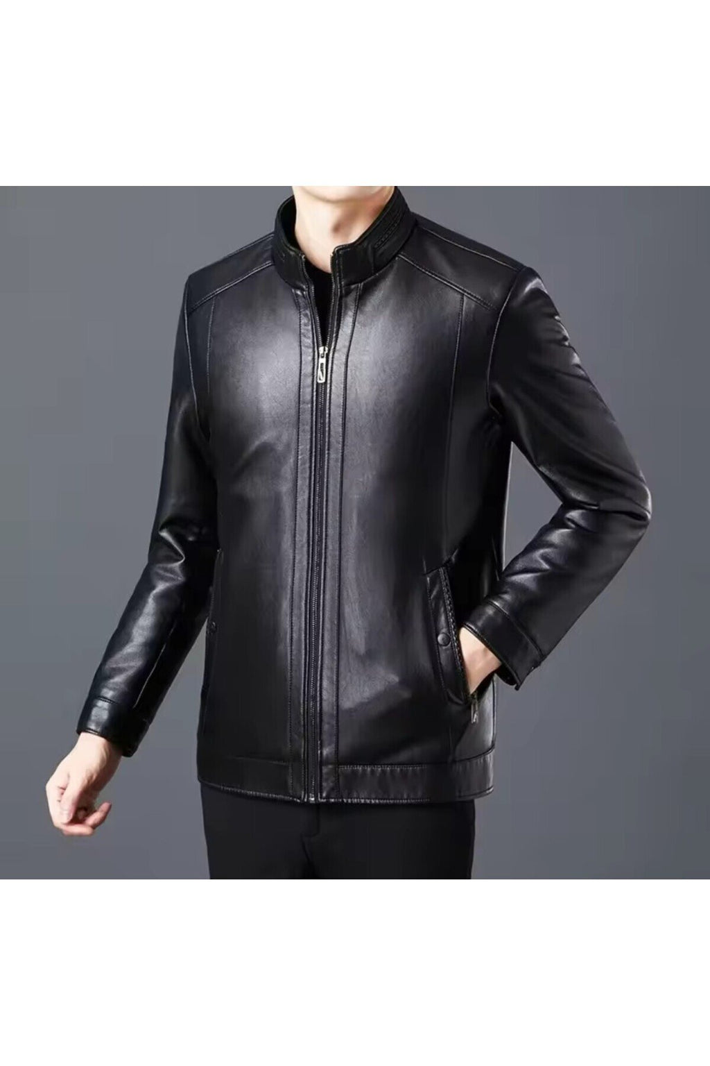 Tüylü Hakiki Deri Ceket Erkek Dar Kesim