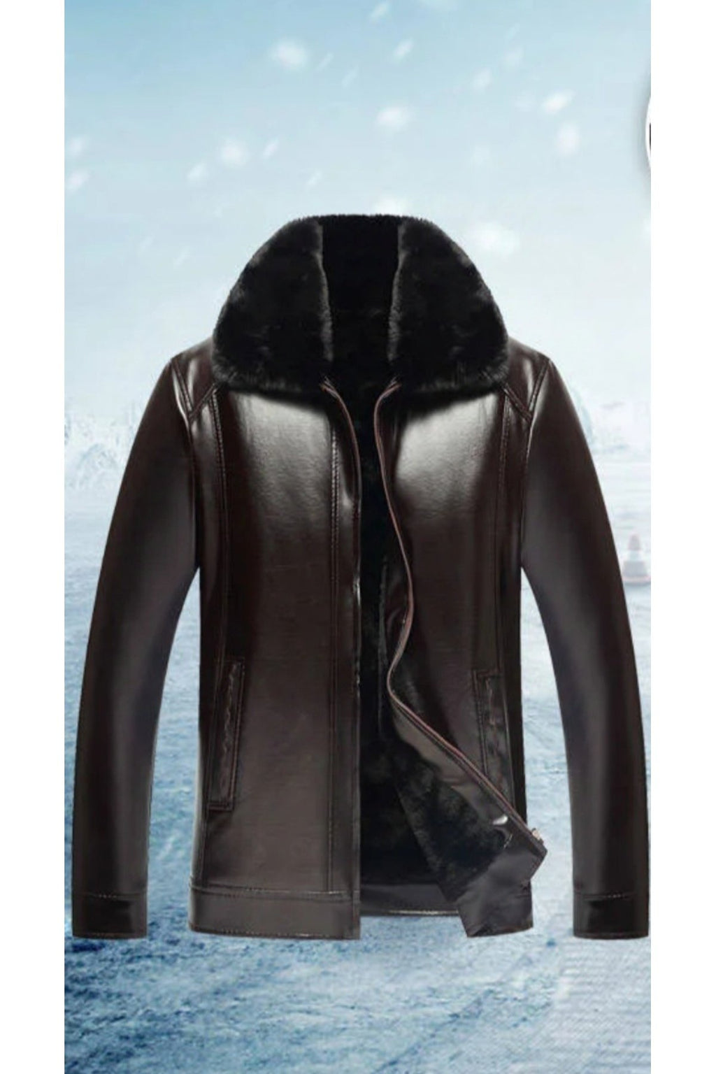 Kalın Hakiki Deri Yakası İçi Tüylü Çıkarabilir Yaka Mont