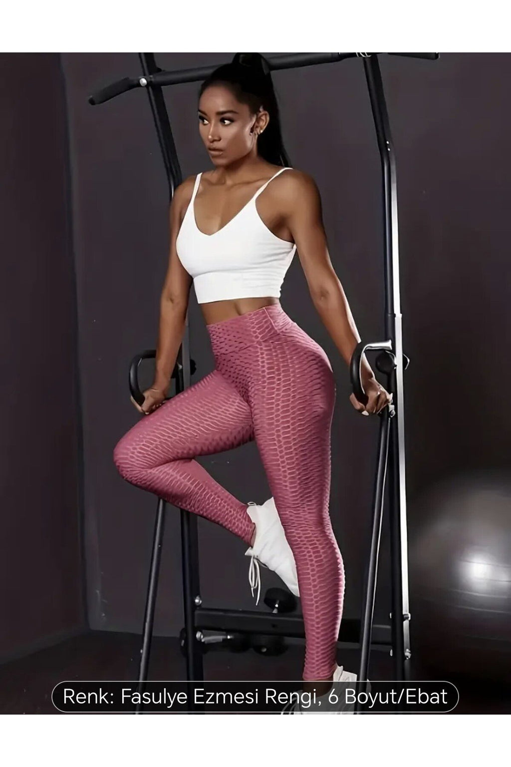 Pilates Egzersiz Fitness Spor Tayt Yüksek Bel Arkası Büzgülü