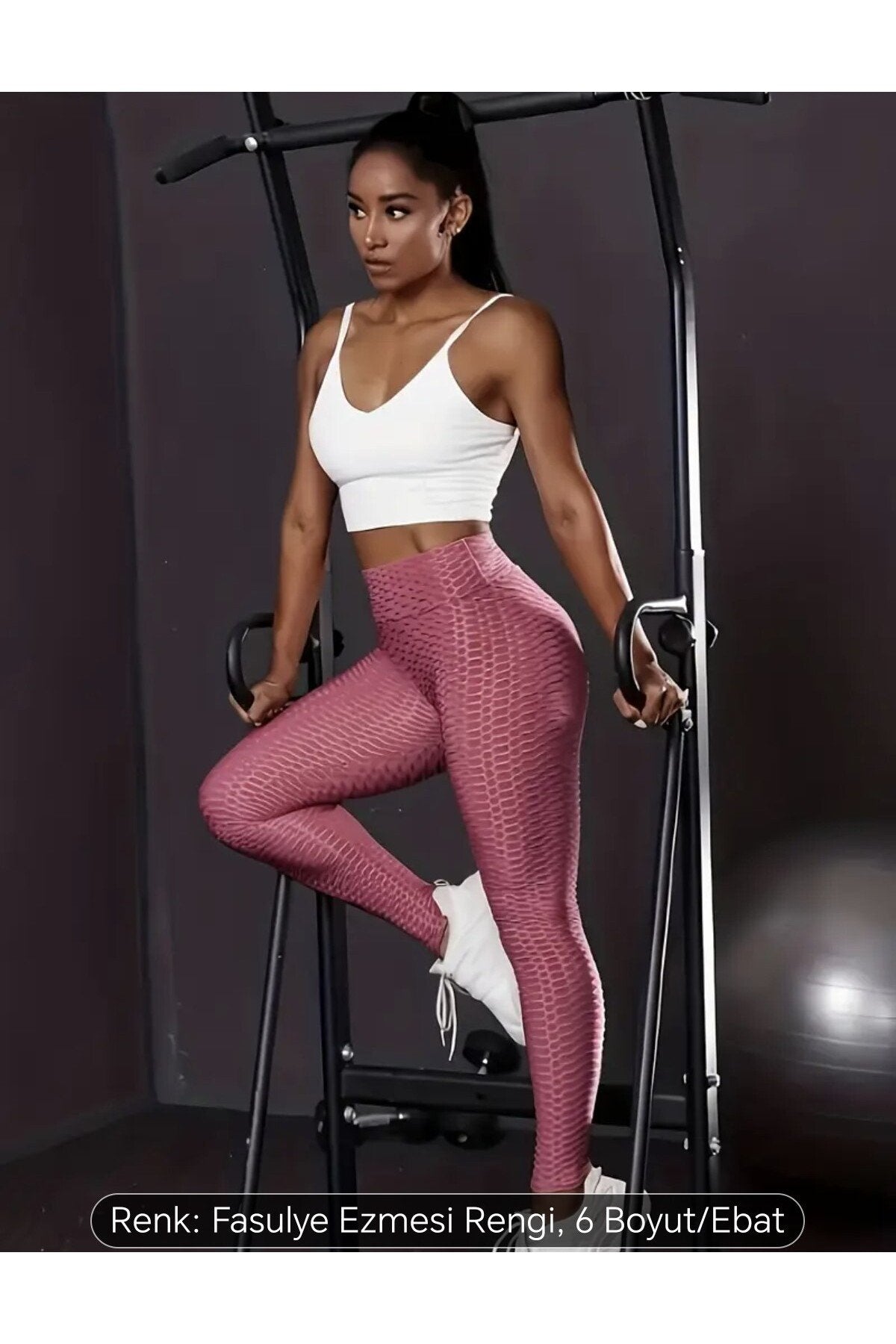 Pilates Egzersiz Fitness Spor Tayt Yüksek Bel Arkası Büzgülü