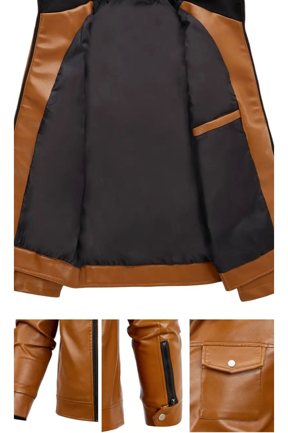 Hakiki Kuzu Derisi Taba Renk Erkek Spor Ceket