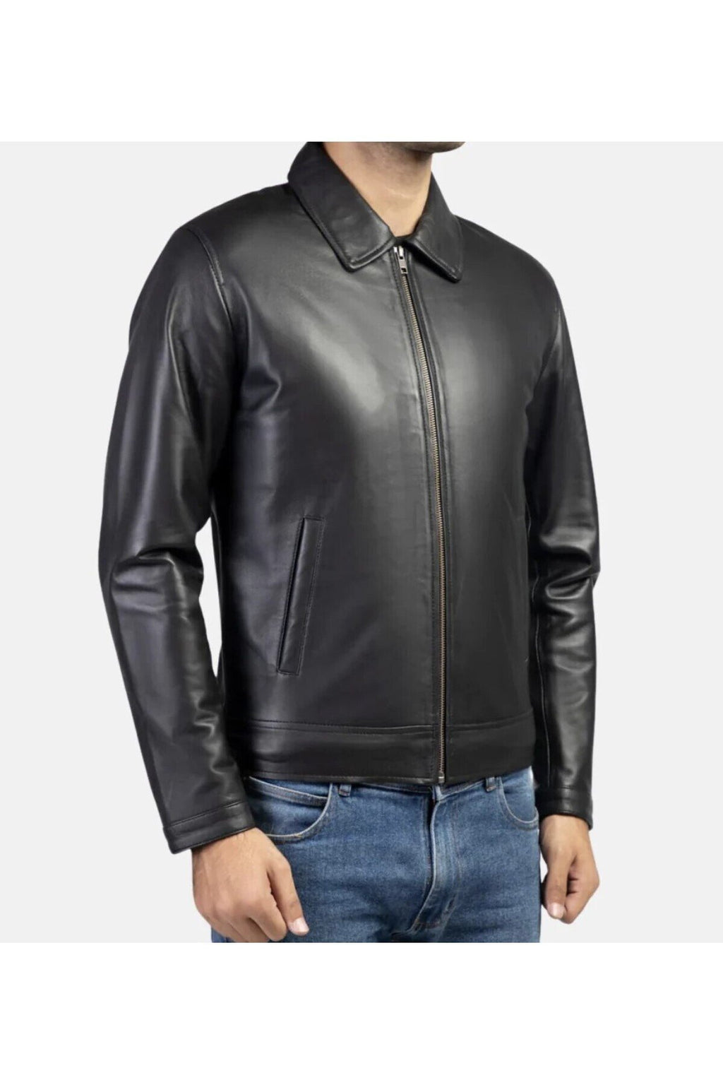 Prof Model Gömlek Yaka Hakiki Kuzu Zik Deri Spor Düz Ceket