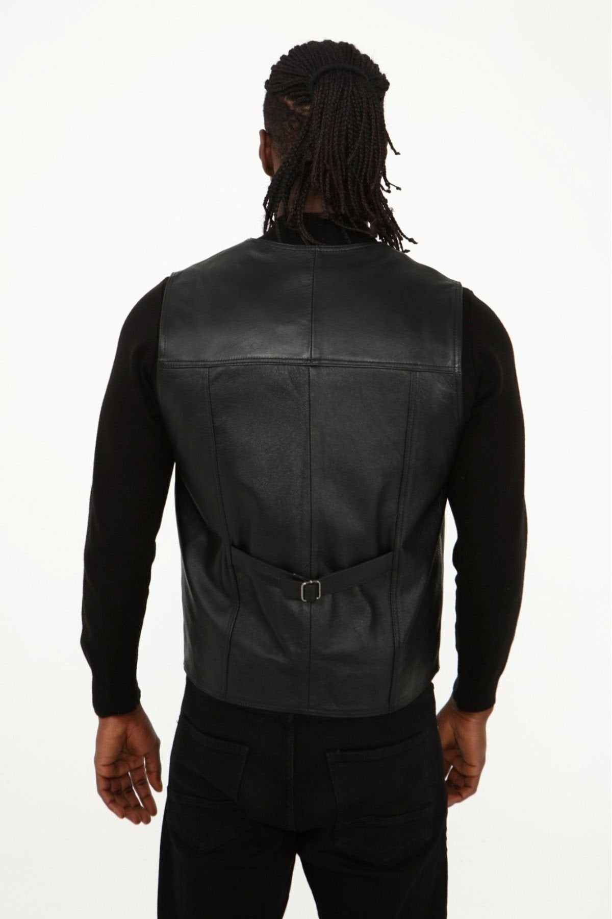 Klasik hakiki kuzu derisi yelek rahat kesim