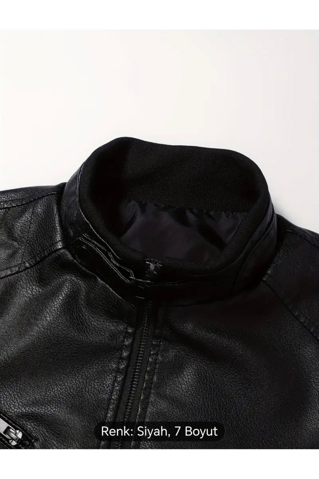 Hakim Yakası ribanalı Hakiki deri spor mont
