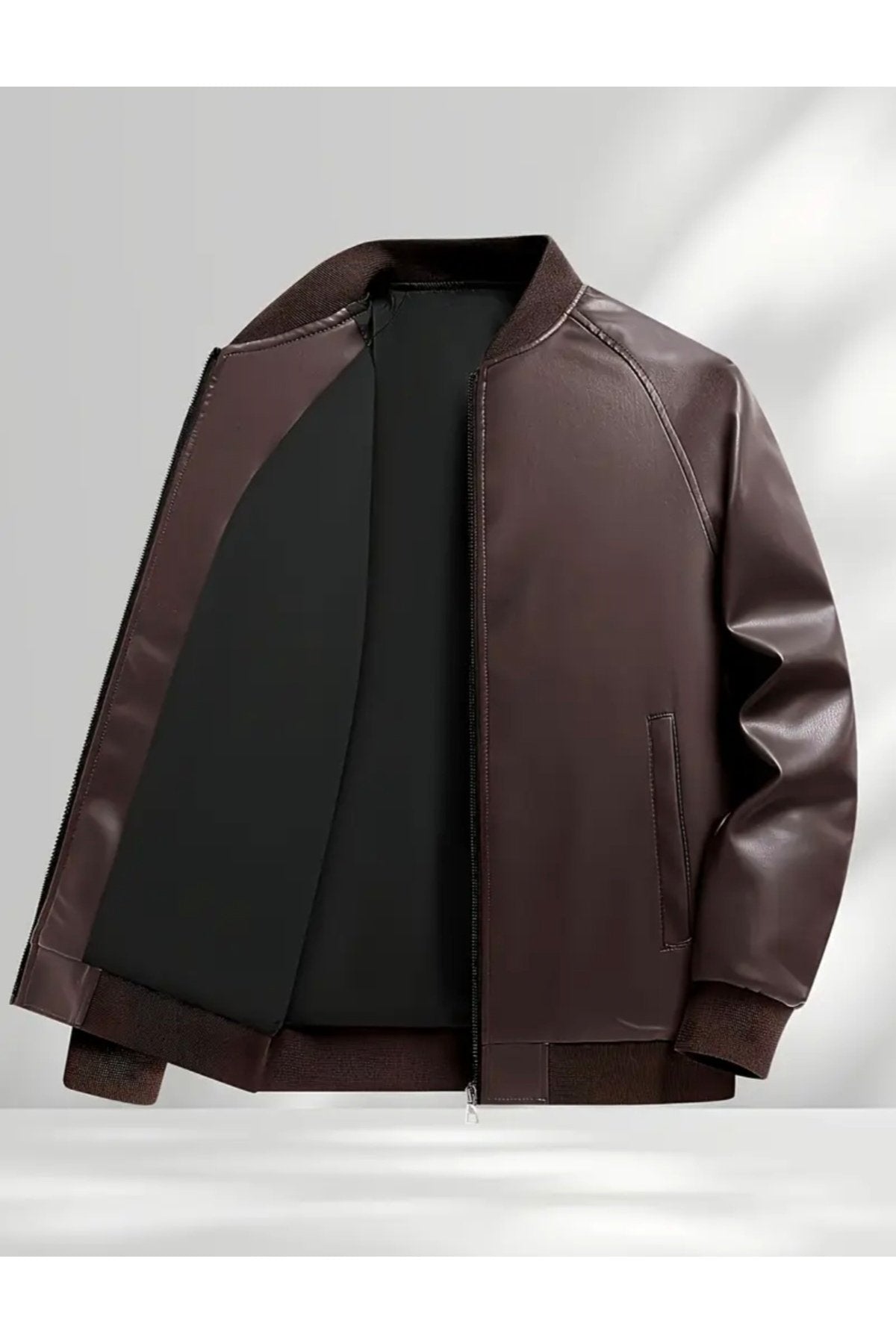 Hakiki Kuzu Derisi Trikolu Spor Ceket