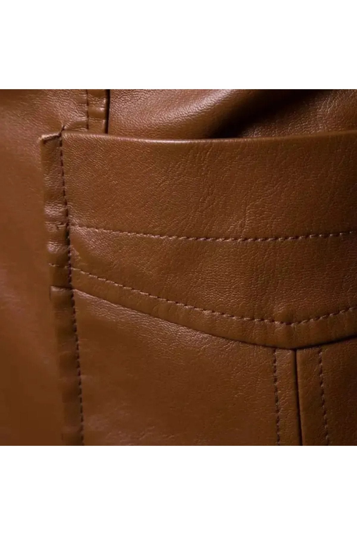 Hakiki deri Klasik ceket kruvaze çift düğmeli