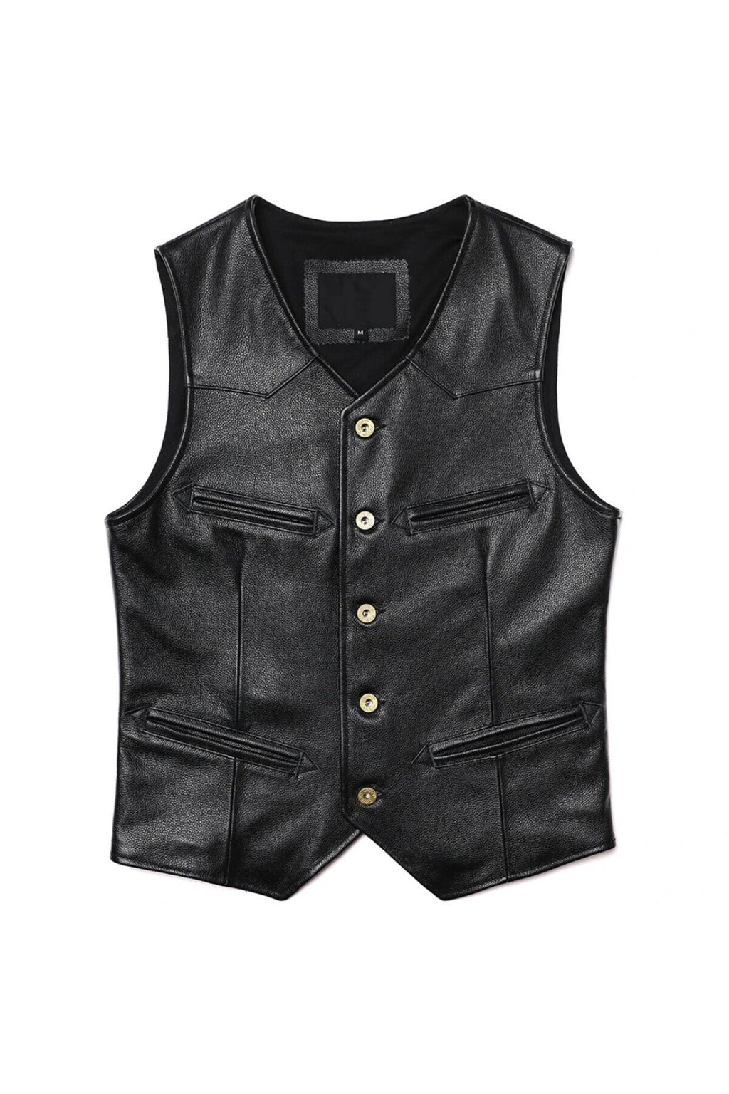 Vashion Hakiki deri siyah yelek