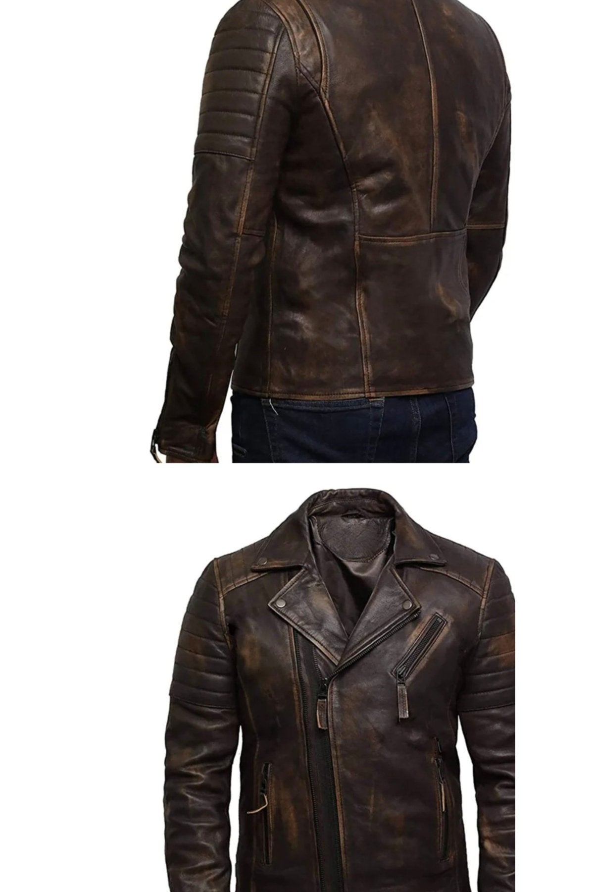 Eskitme Silme Hakiki Koyun Derisi Ceket Tarzı Mont