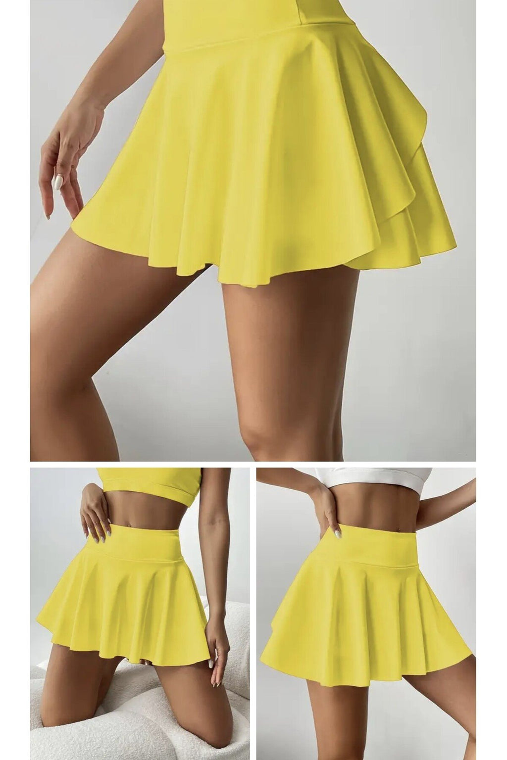 Şortlu Etek Yüksek Bel Mayo Altı