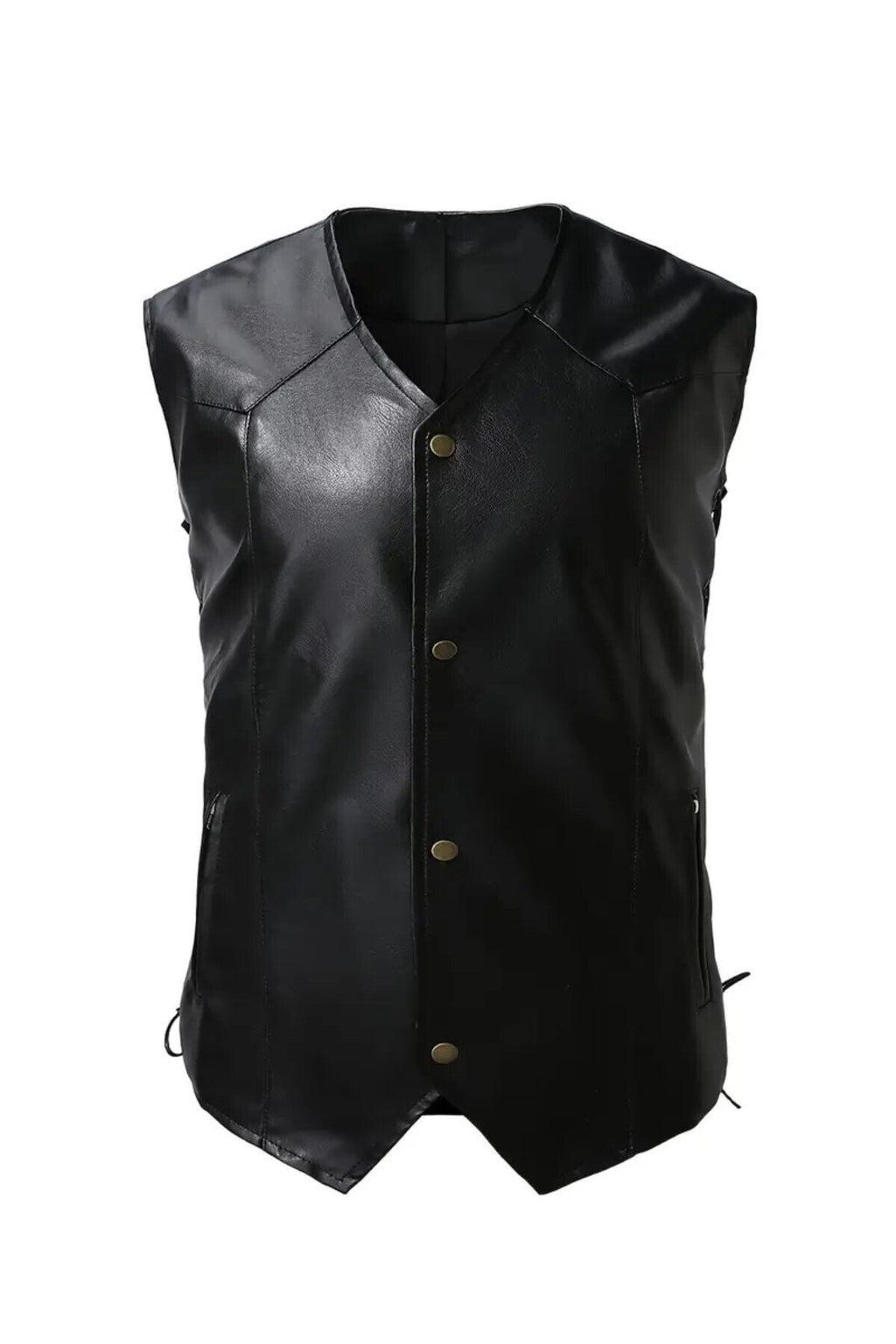 Zik Çıt Çıt Kapamalı Hakiki Deri Yelek