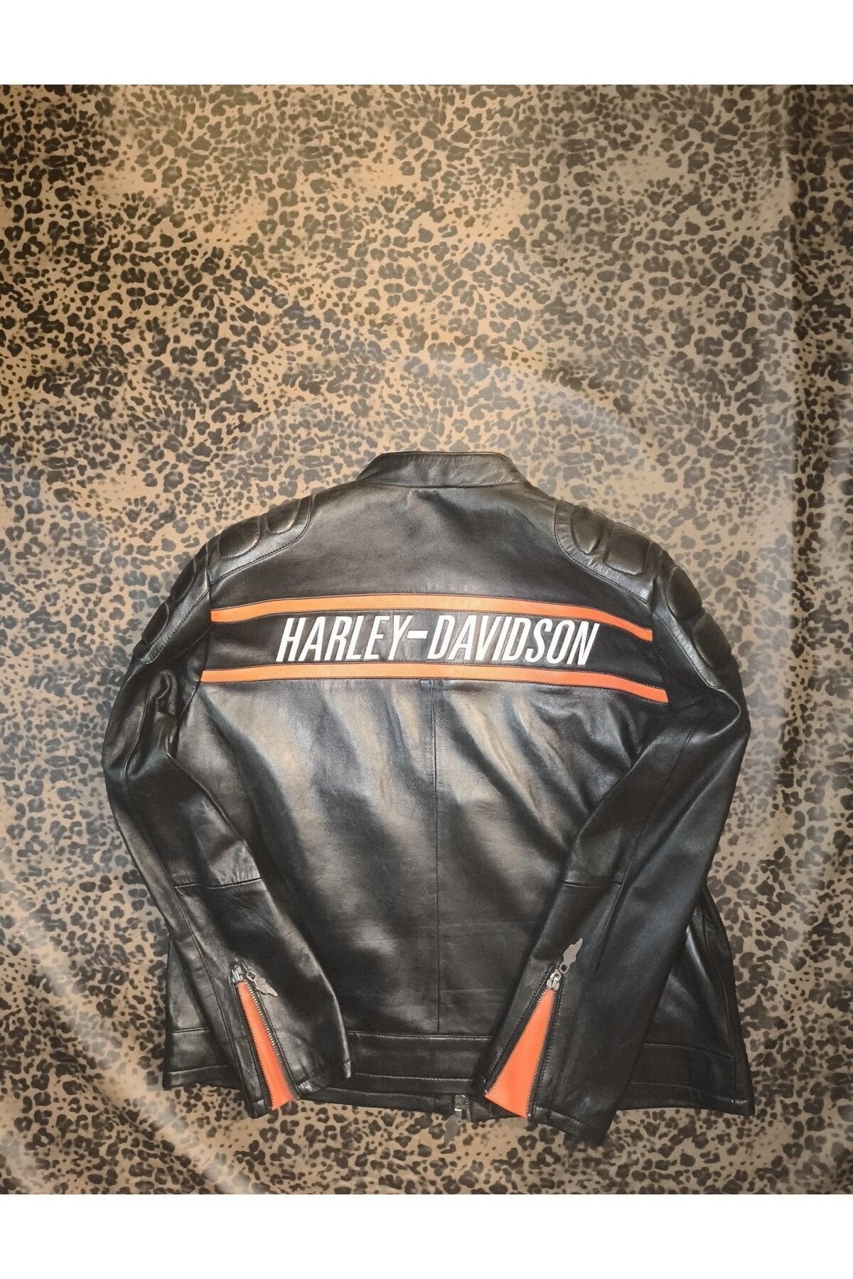 Hakiki deri Erkek ceket regular-fit  motorcu tarzı