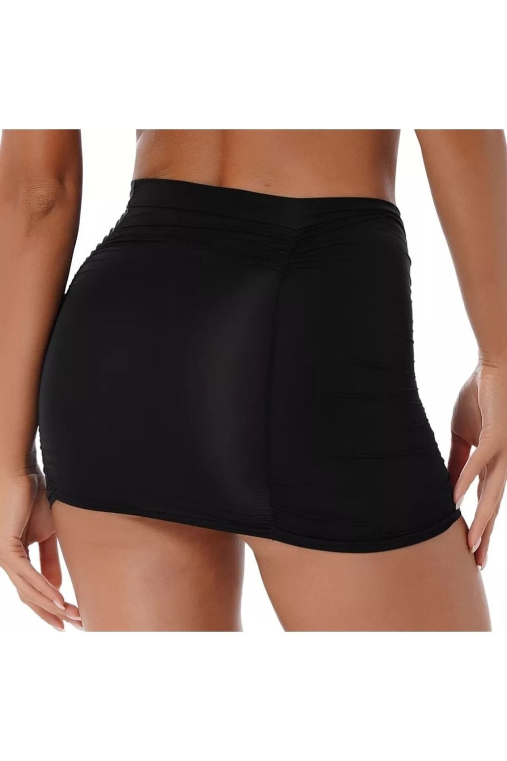 Esnek Düşük Bel Kalem Etek Siyah Renk