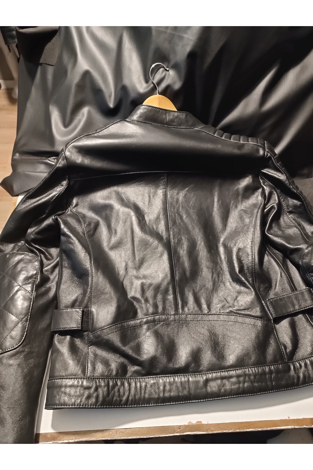 Motorcu Kalın Dana Derisi Çıkartılabilir Korumalı ve Seyyar İç Astarlı Mont