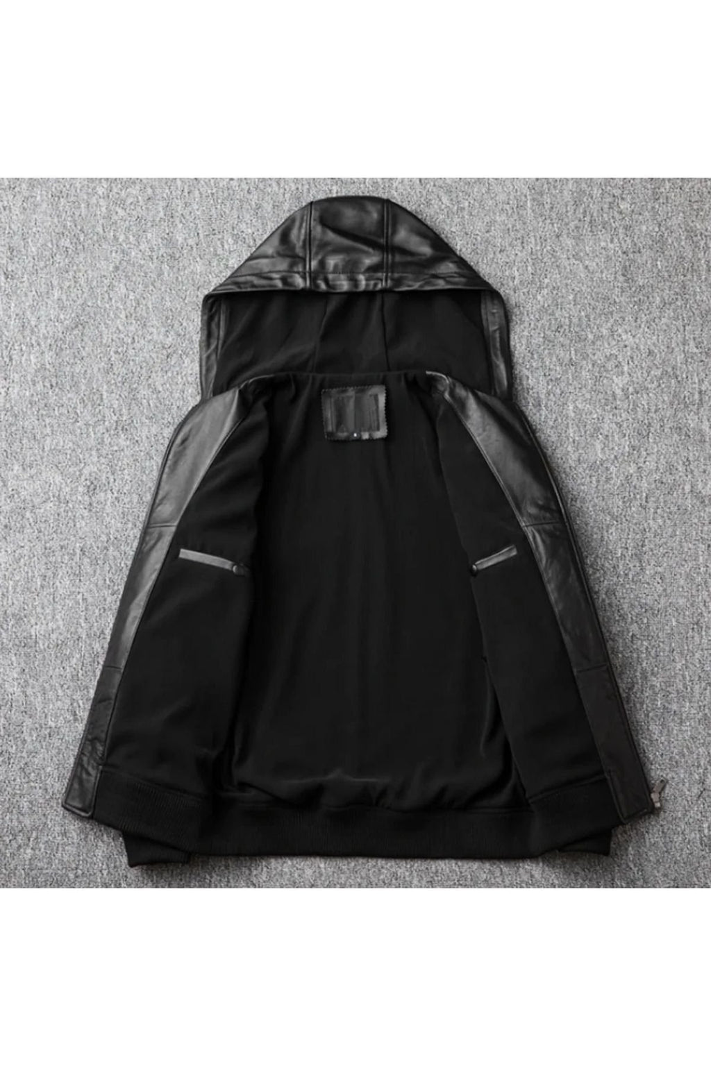 Kapüşonlu kuzu derisi mont