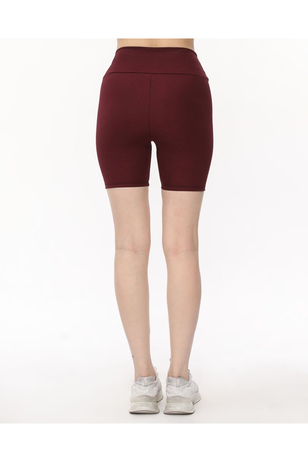 Interlok Streç Tayt Şort Yüksel Bel