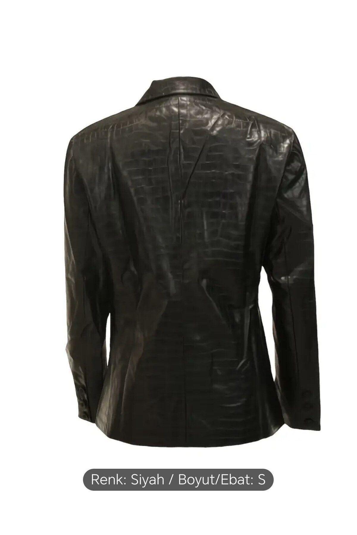 Timsah Deri Baskılı Hakiki kuzu derisi klasik ceket