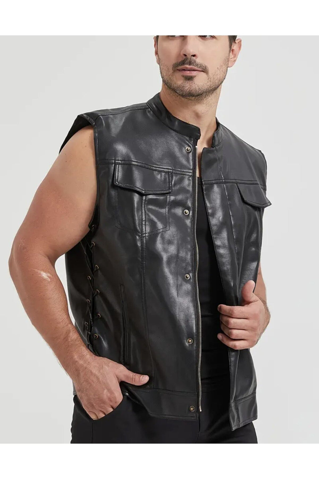 Cooper yelek yanlardan bağlama ayarlı ve fermuar kapamalı