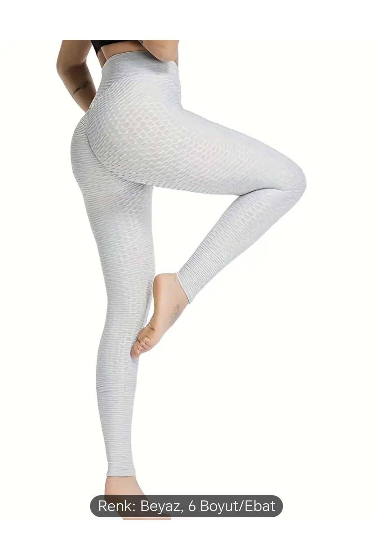 Pilates Egzersiz Fitness Spor Tayt Yüksek Bel Arkası Büzgülü