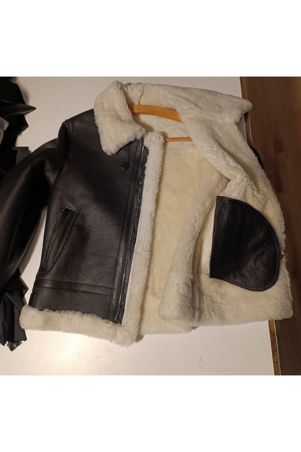 Kürklü mont kaban Hakiki koyun derisi ve kürk napa