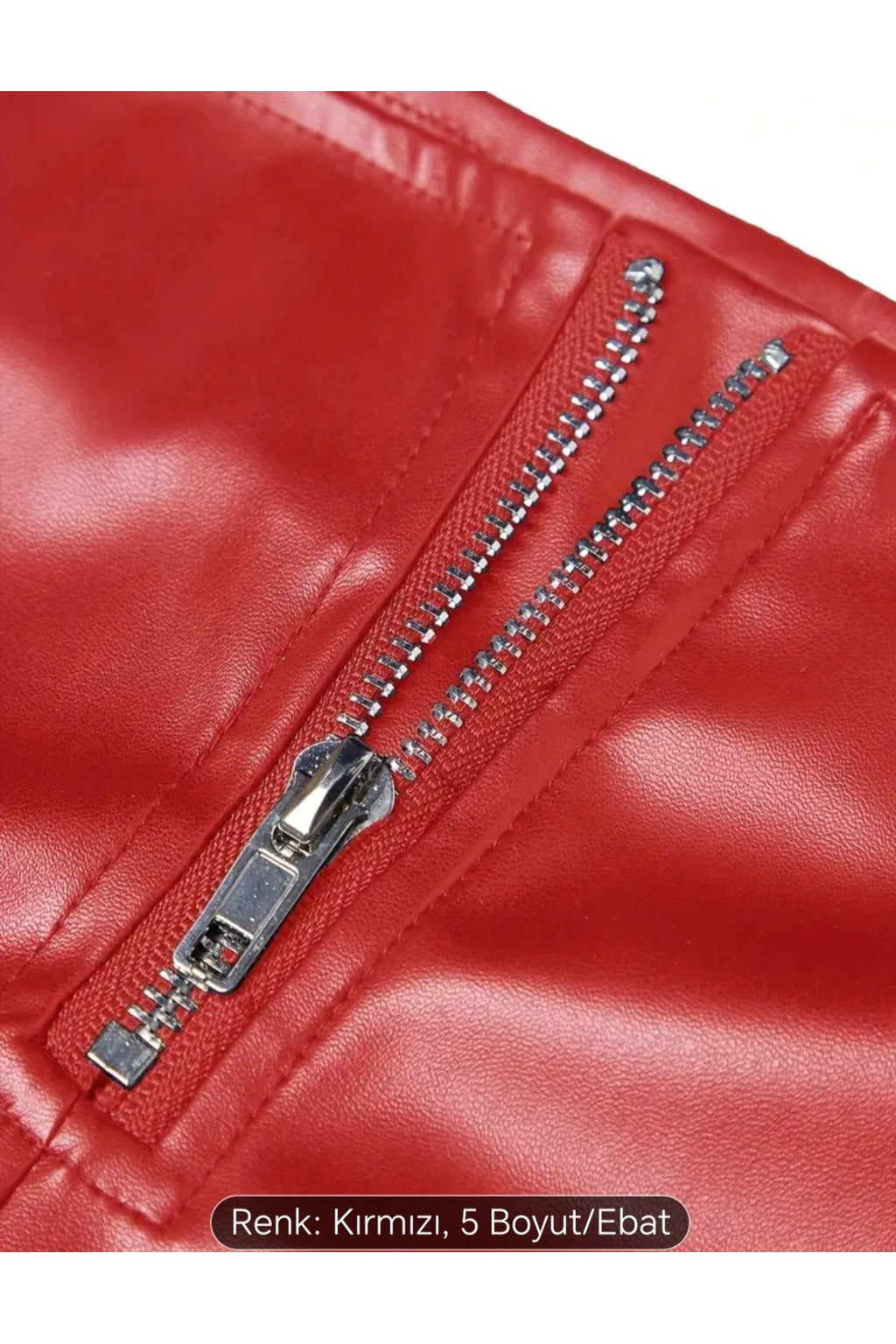 Deri Yarım Pat Fermuarlı Mikro Külot Şort