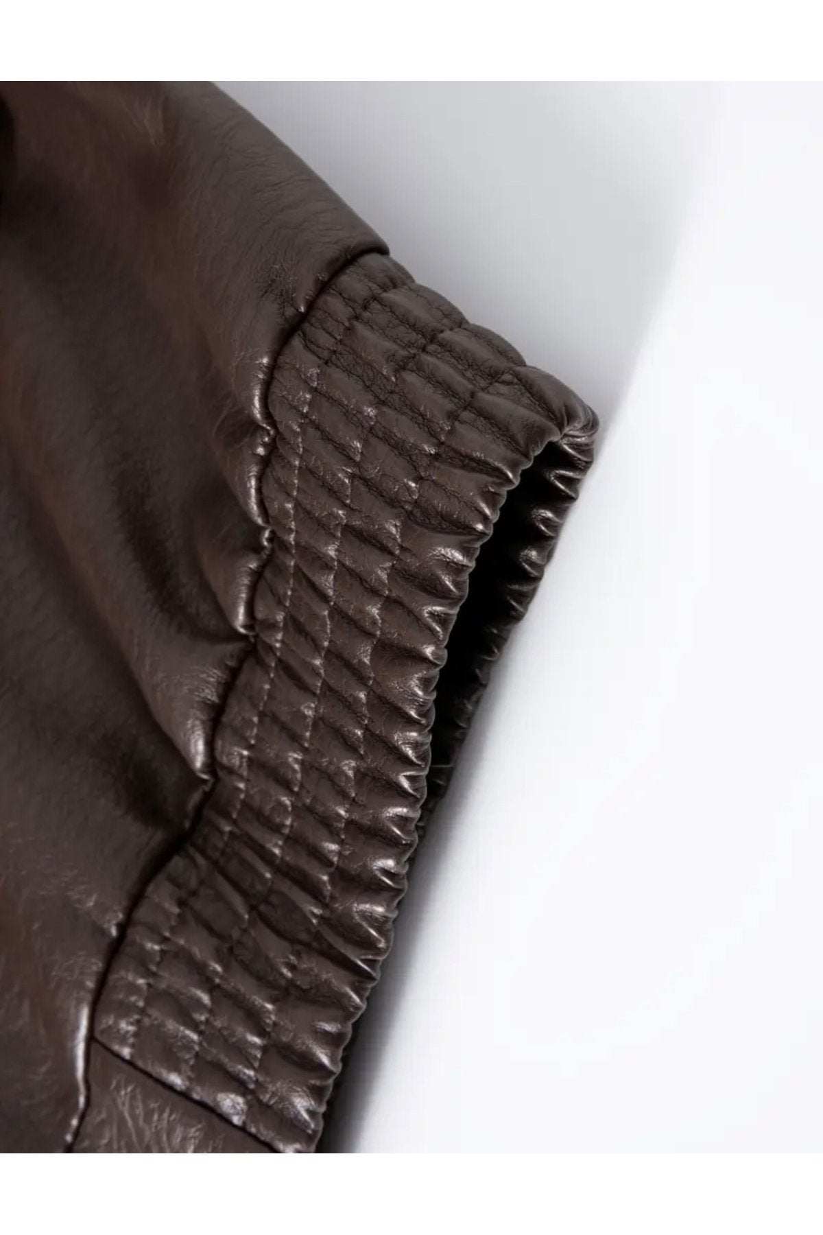 Büyük Torba Cepli Kapaklı Gömlek Yaka Mont Hakiki Kuzu Derisi