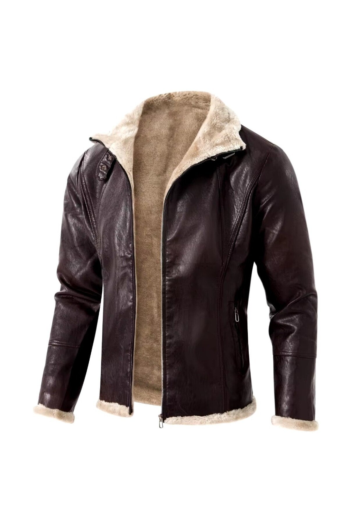 Tüylü Hakiki deri hırka tarzı ceket dar kesim erkek