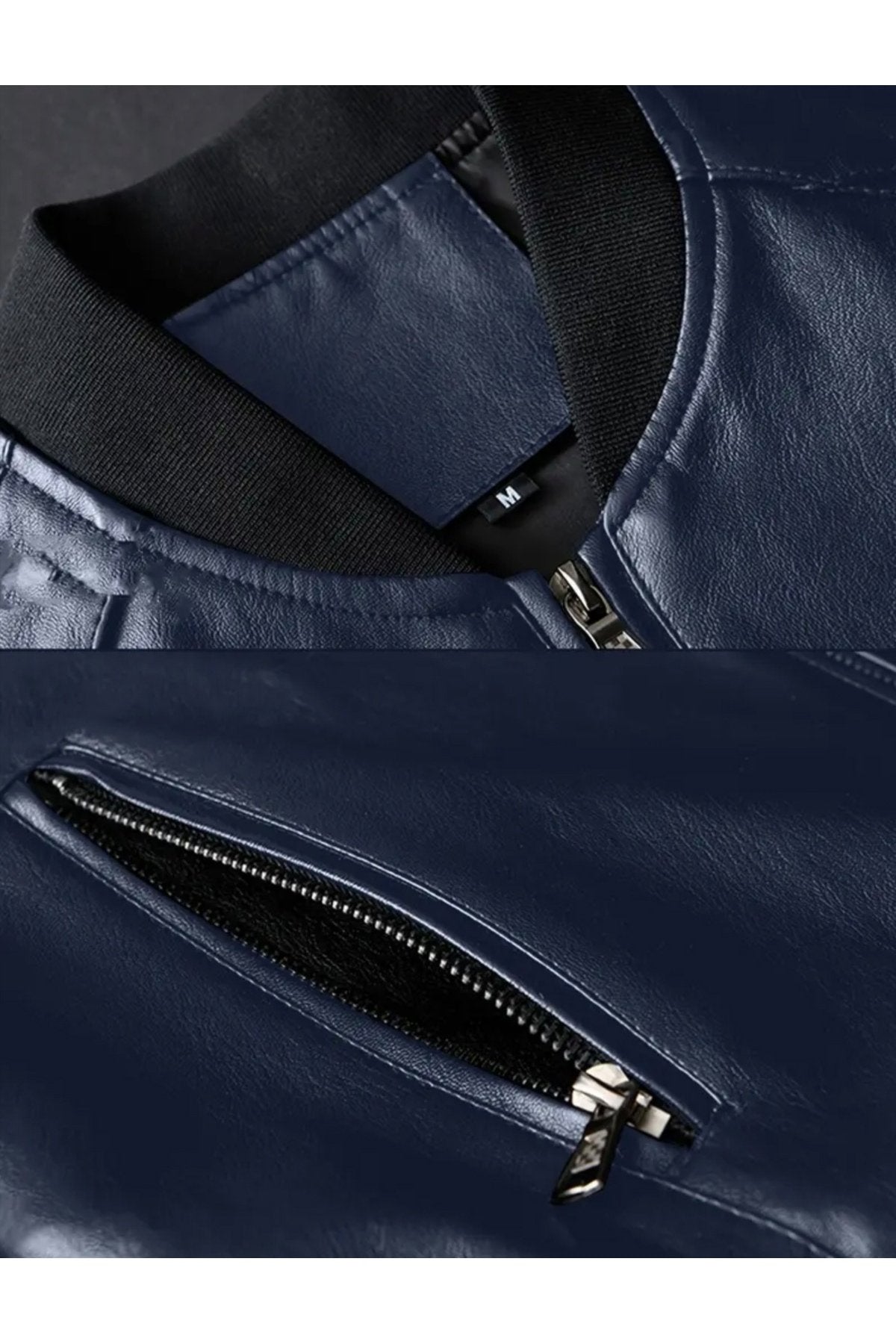 Hakiki Kuzu Derisi Trikolu Spor Ceket Bisiklet Yaka