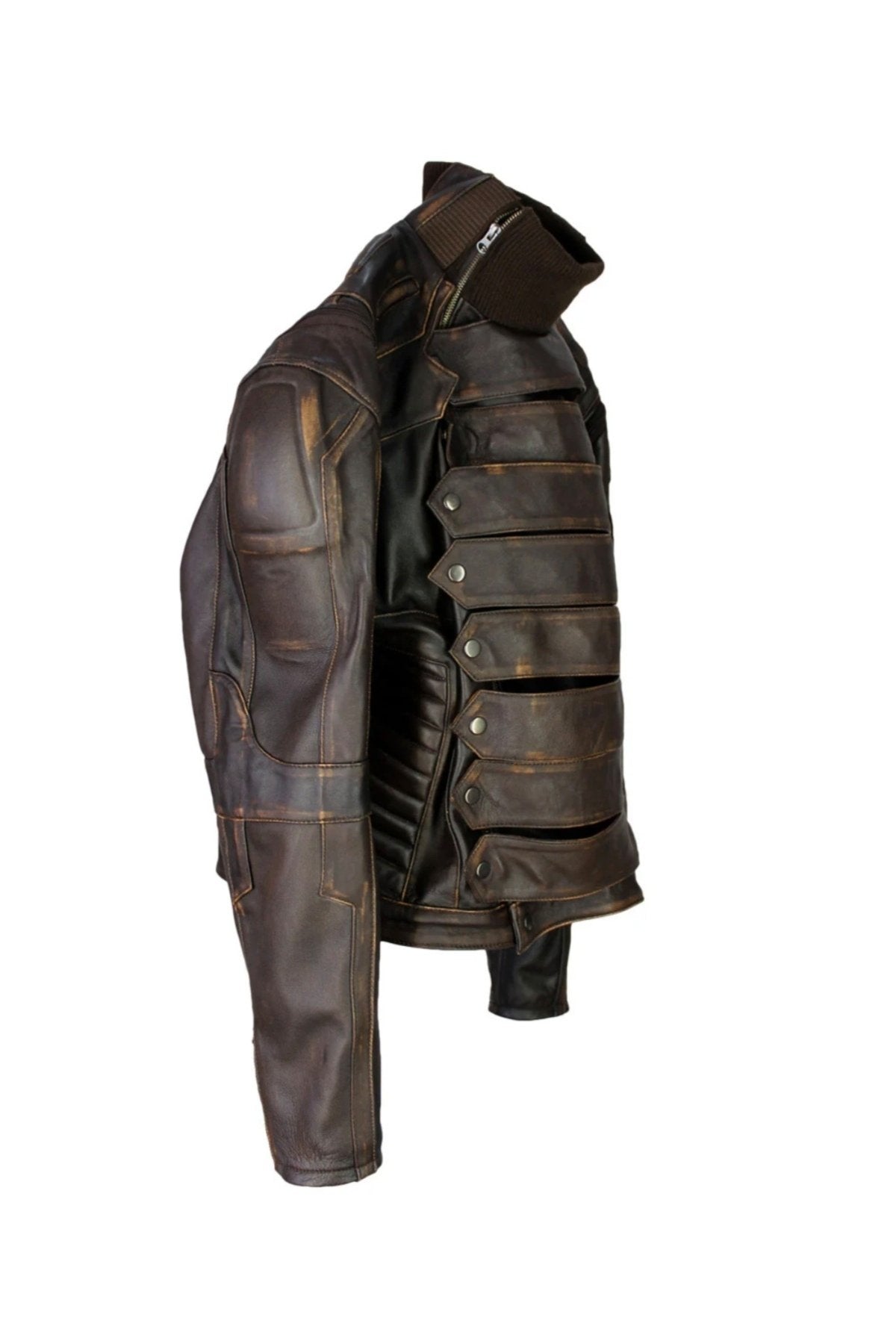 Prof Model Eskitme Biker Çıt Çıt Kapamalı Mont Vintage ,Rönesans Zamanı ,Hakiki Koyun Derisi