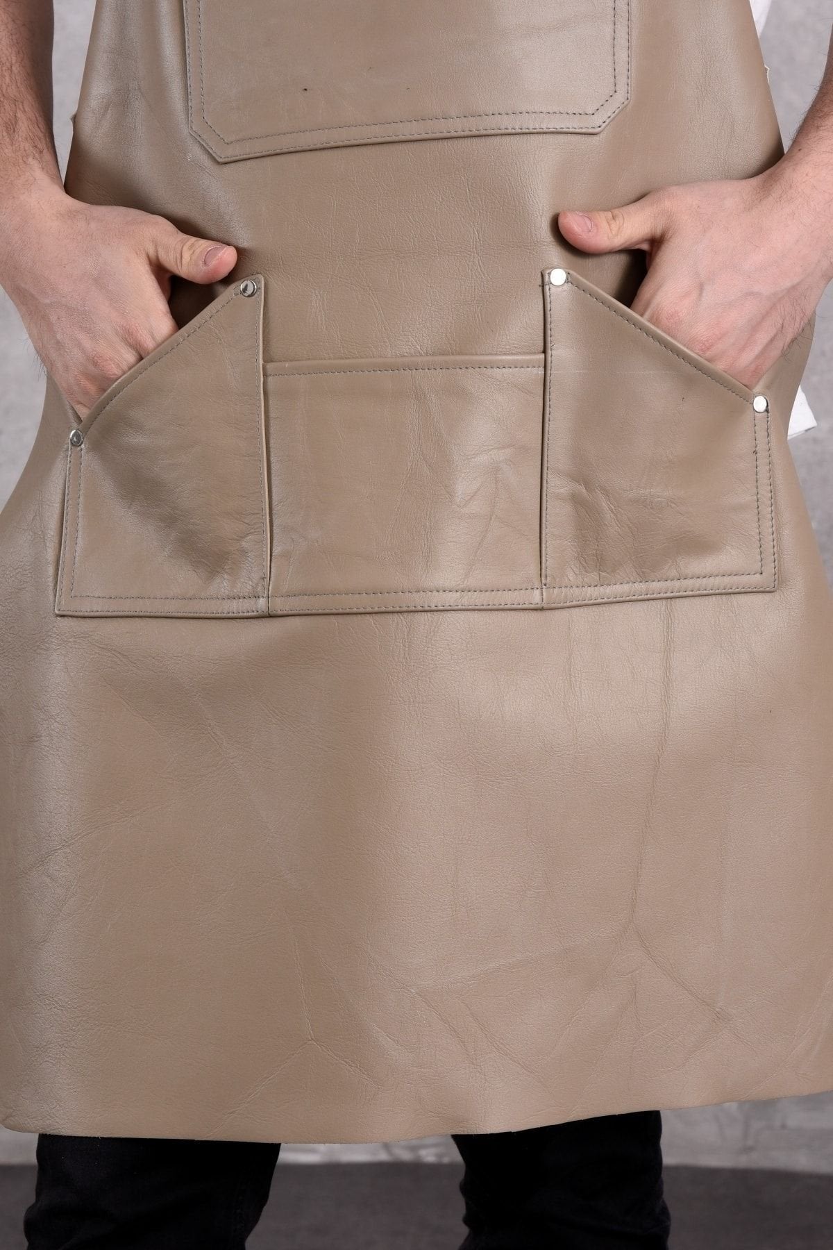 Dana Derisi Önlük Gri Renk Erkek