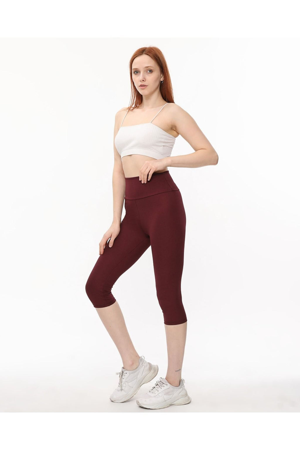 Interlok Streç Tayt Kapri Yüksel Bel