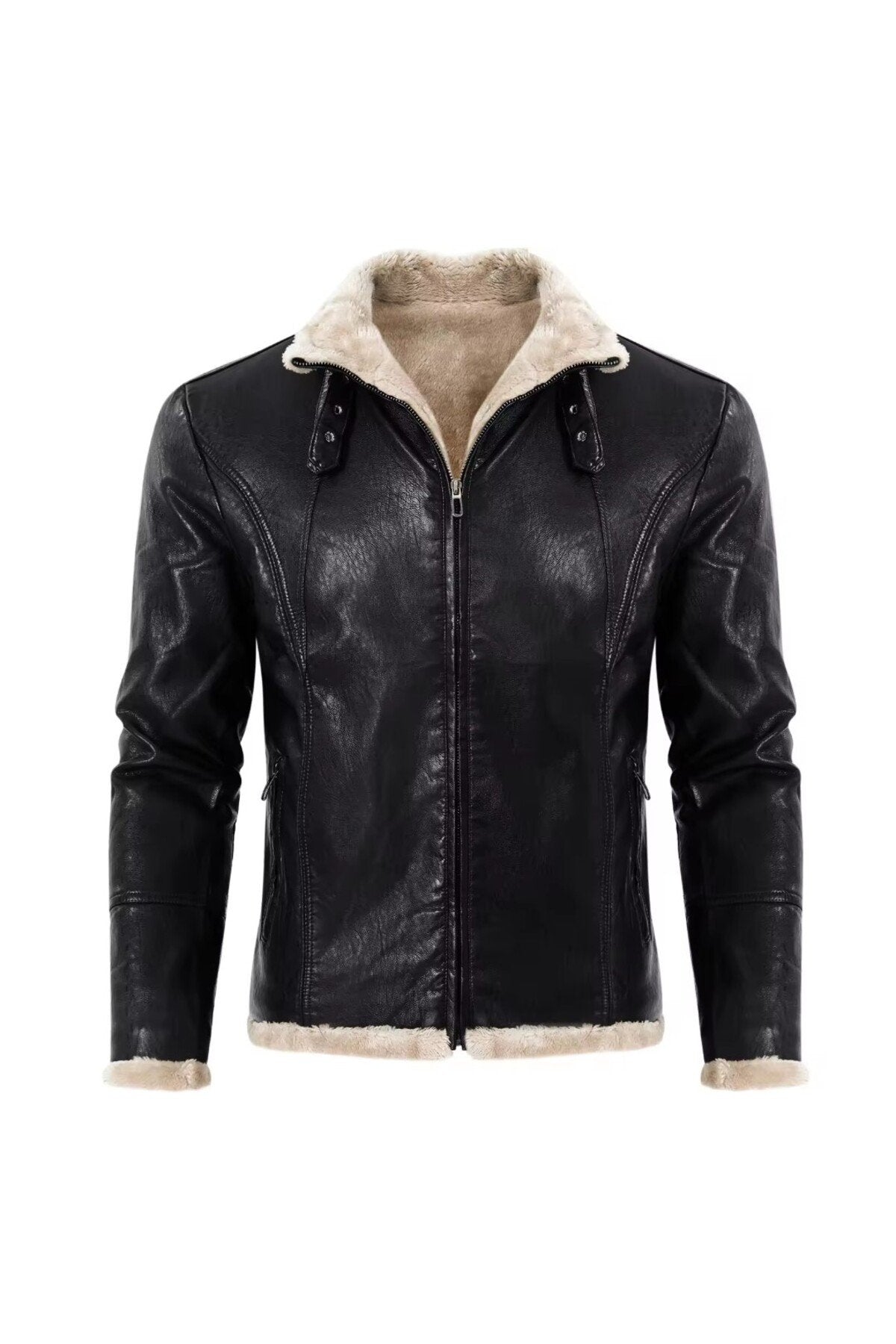 Tüylü Hakiki deri hırka tarzı ceket dar kesim erkek