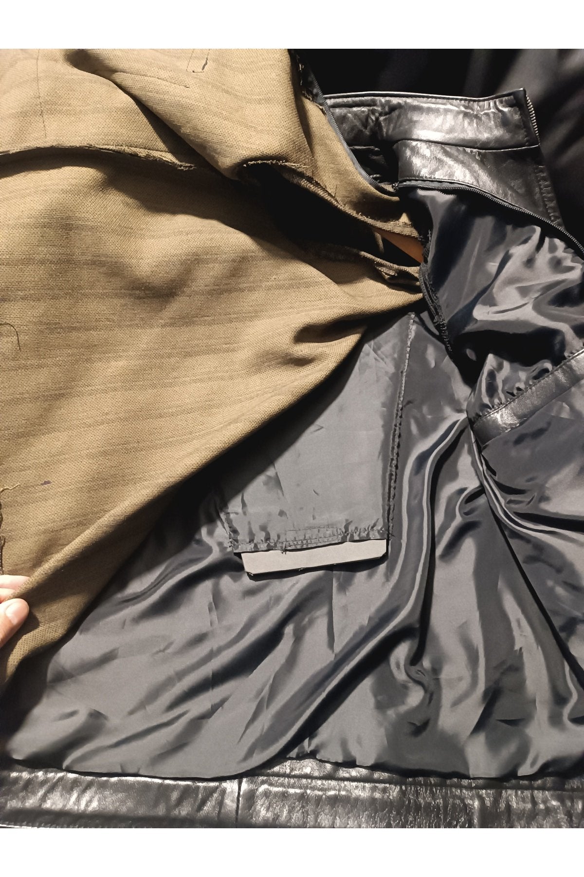 Motorcu Kalın Dana Derisi Çıkartılabilir Korumalı ve Seyyar İç Astarlı Mont