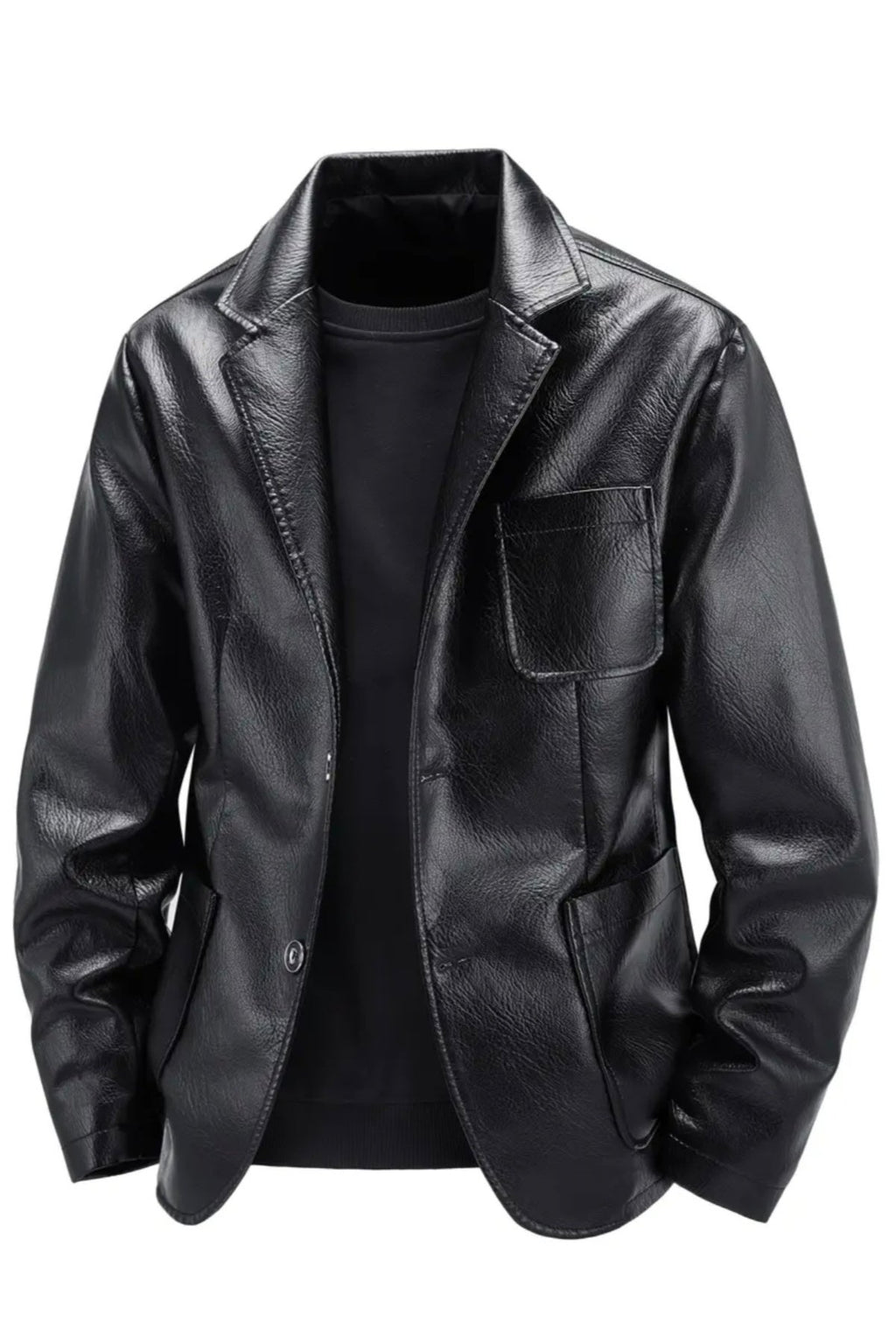 Hakiki Deri Sonbahar-Kış Mevsimi Blazer Torba Cepli Ceket