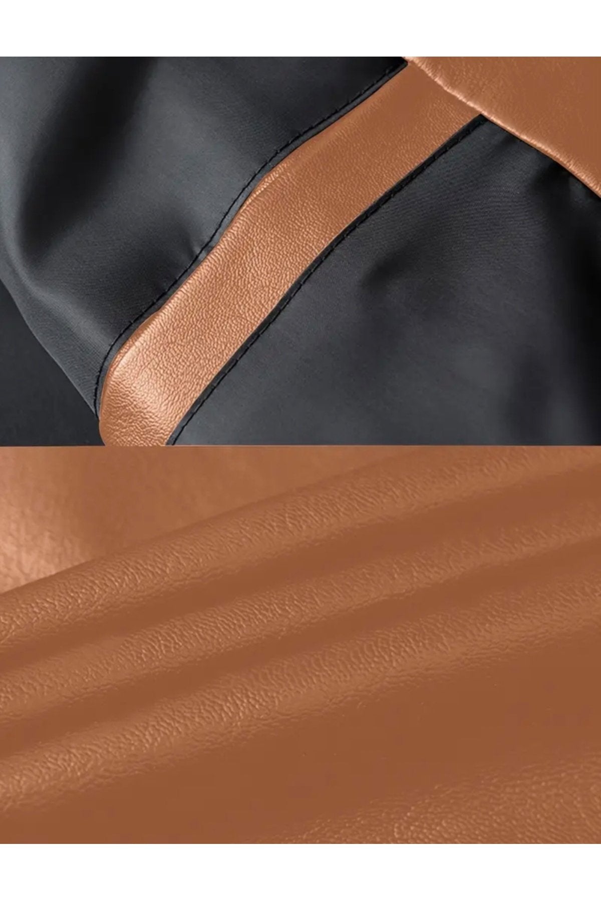 Hakiki Kuzu Derisi Trikolu Spor Ceket