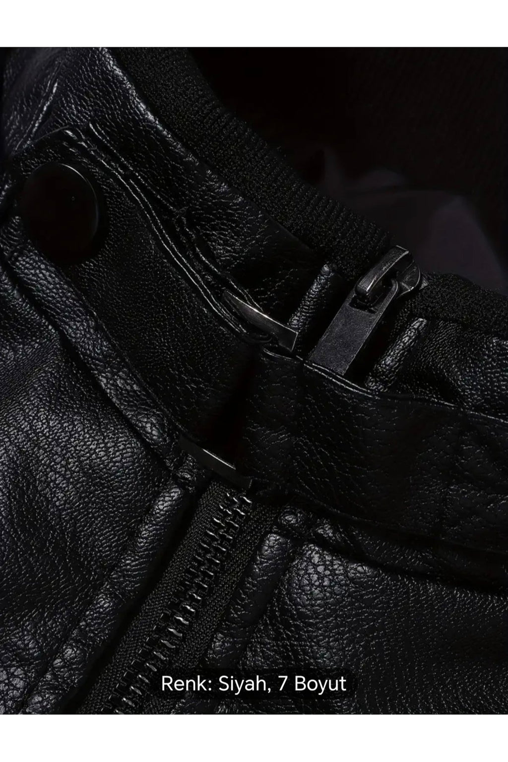 Hakim Yakası ribanalı Hakiki deri spor mont