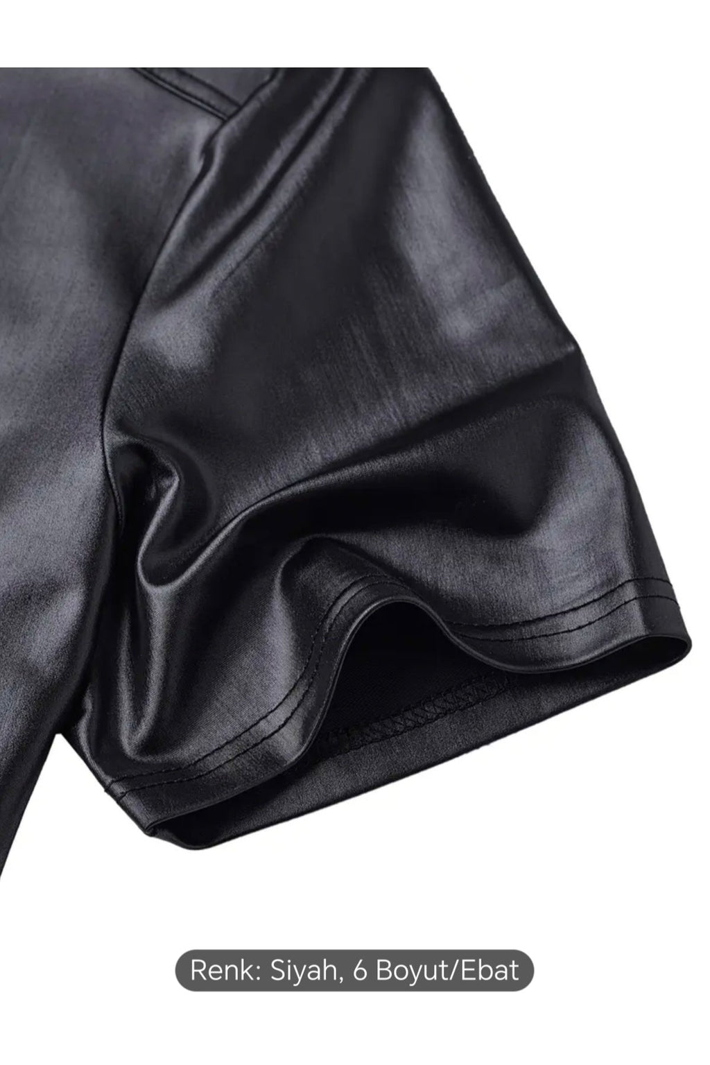 Suni Deri Bisiklet Fermuar Yakalı Tişört