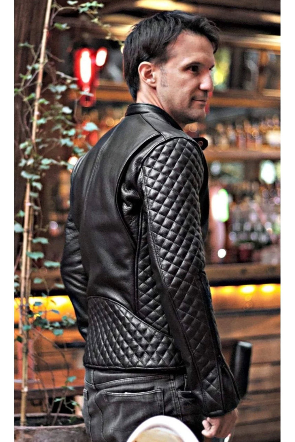 Prof Model Kapitone Dikim Detaylı Hakiki Koyun Derisi Biker Mont