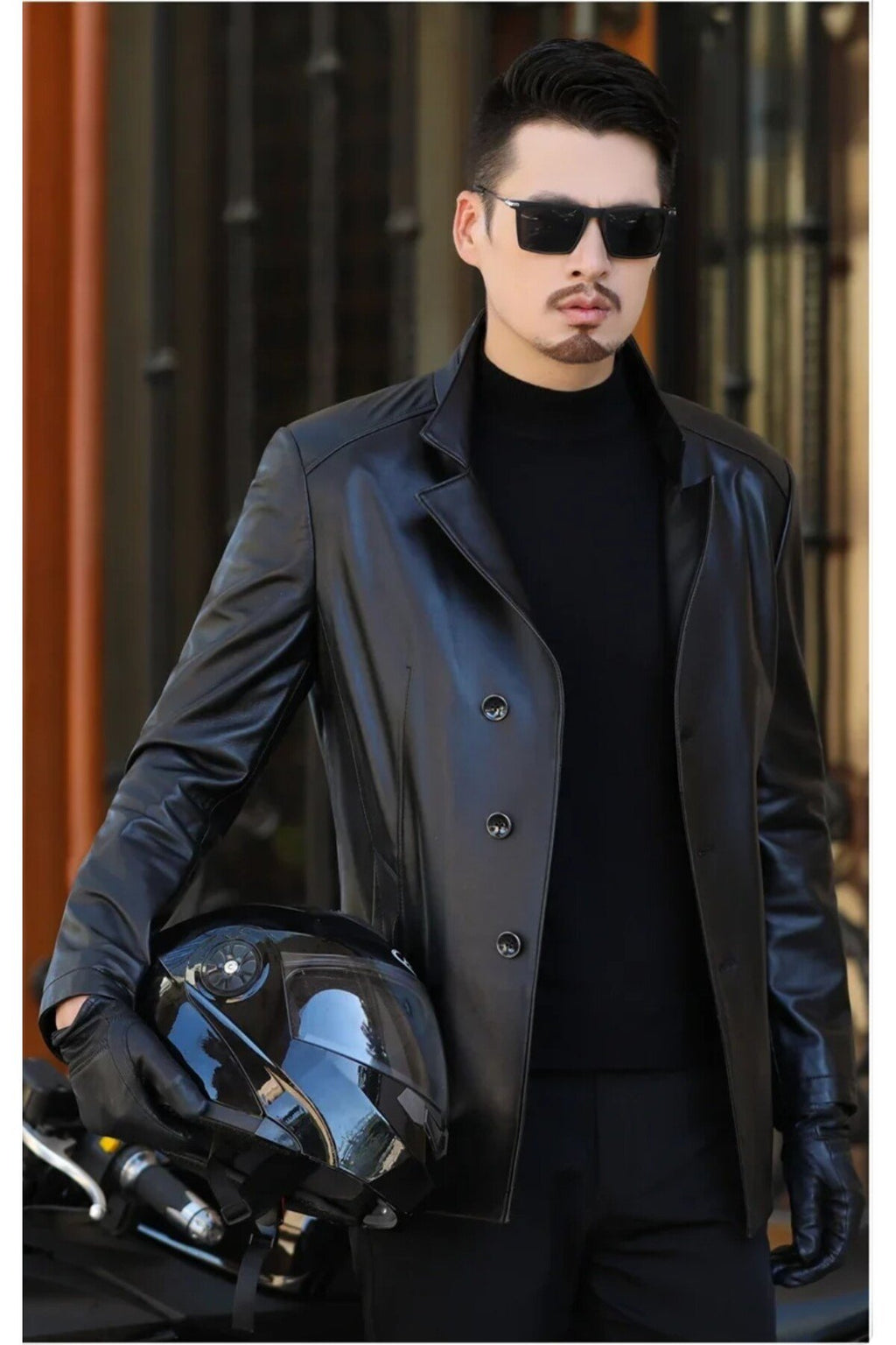 Kalın Hakiki Dana derisi Ceket tarzı mont