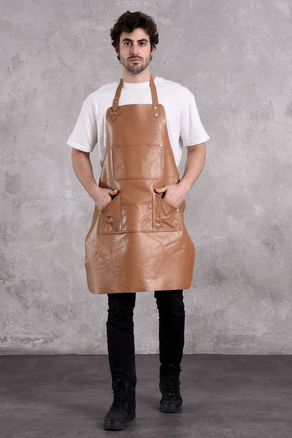 Dana Derisi Önlük Taba Renk Erkek
