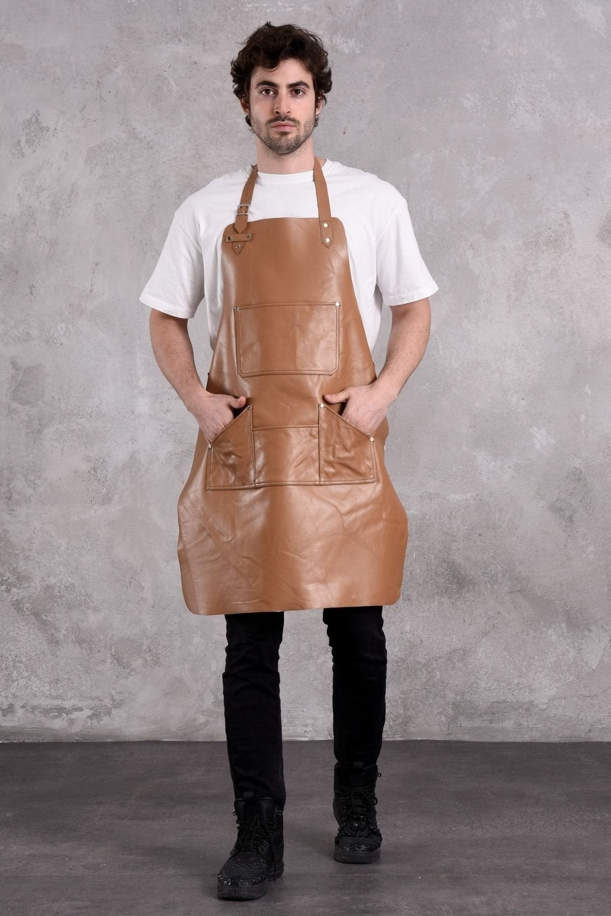 Dana Derisi Önlük Taba Renk Erkek