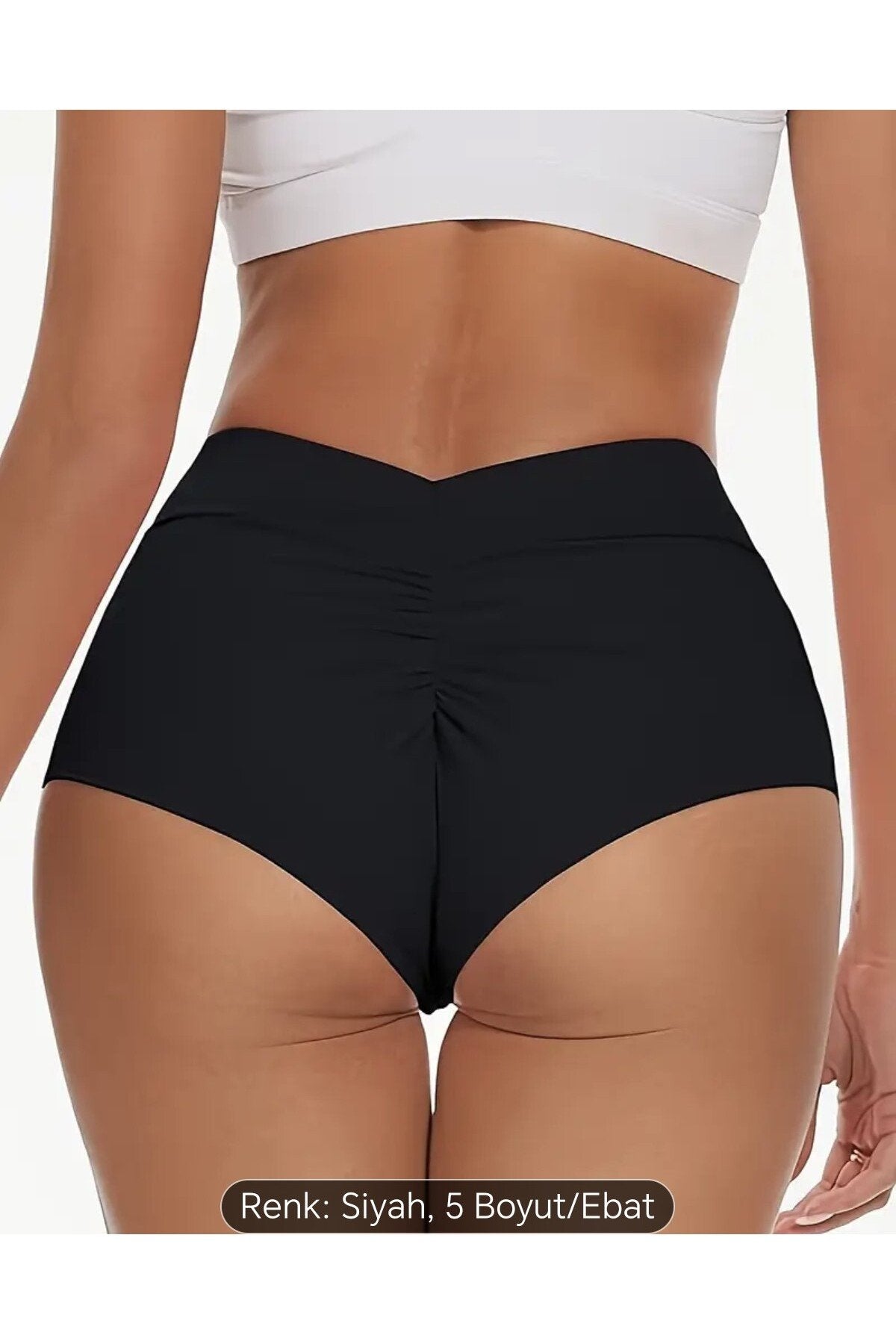 Arkası Büzgülü Beli Lastikli Külot Şort