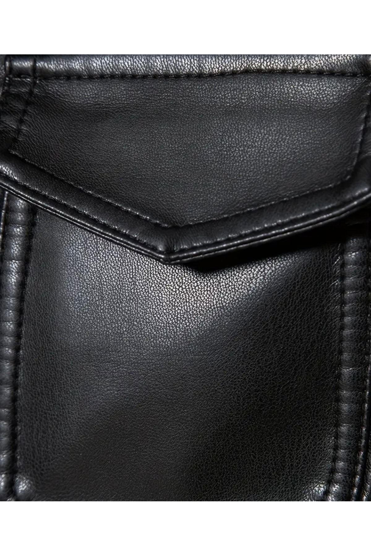 Kapaklı Torba Cepli , Gömlek Yaka Hakiki Kuzu Derisi Ceket