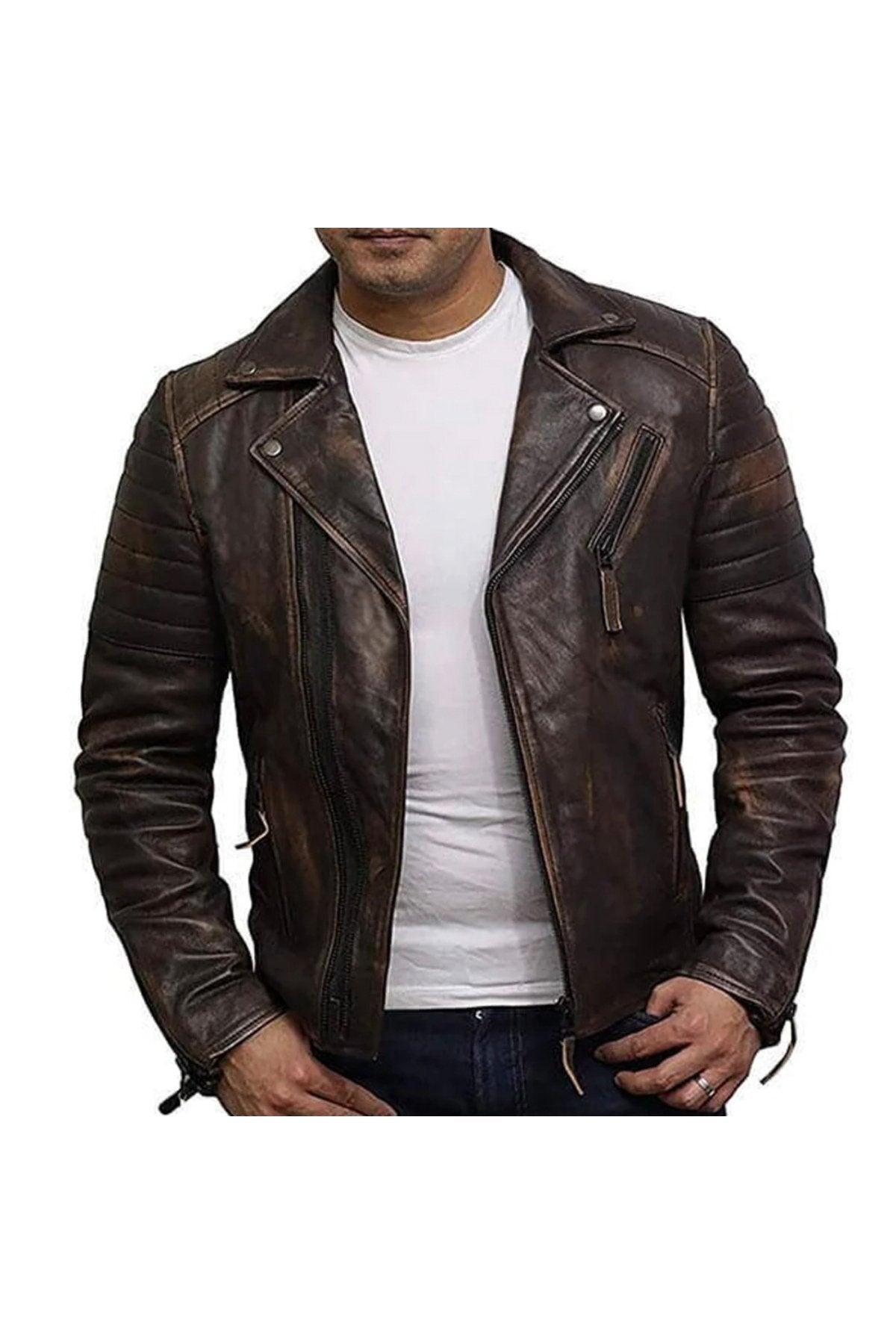 Eskitme Silme Hakiki Koyun Derisi Ceket Tarzı Mont