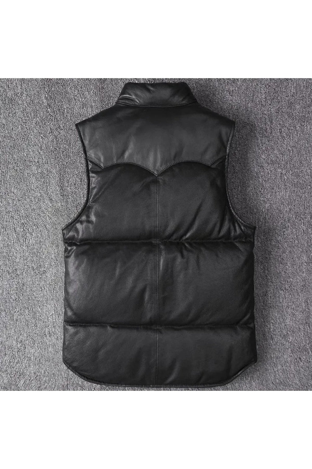 Şişme yelek hakiki kuzu derisi dar kesim siyah renk