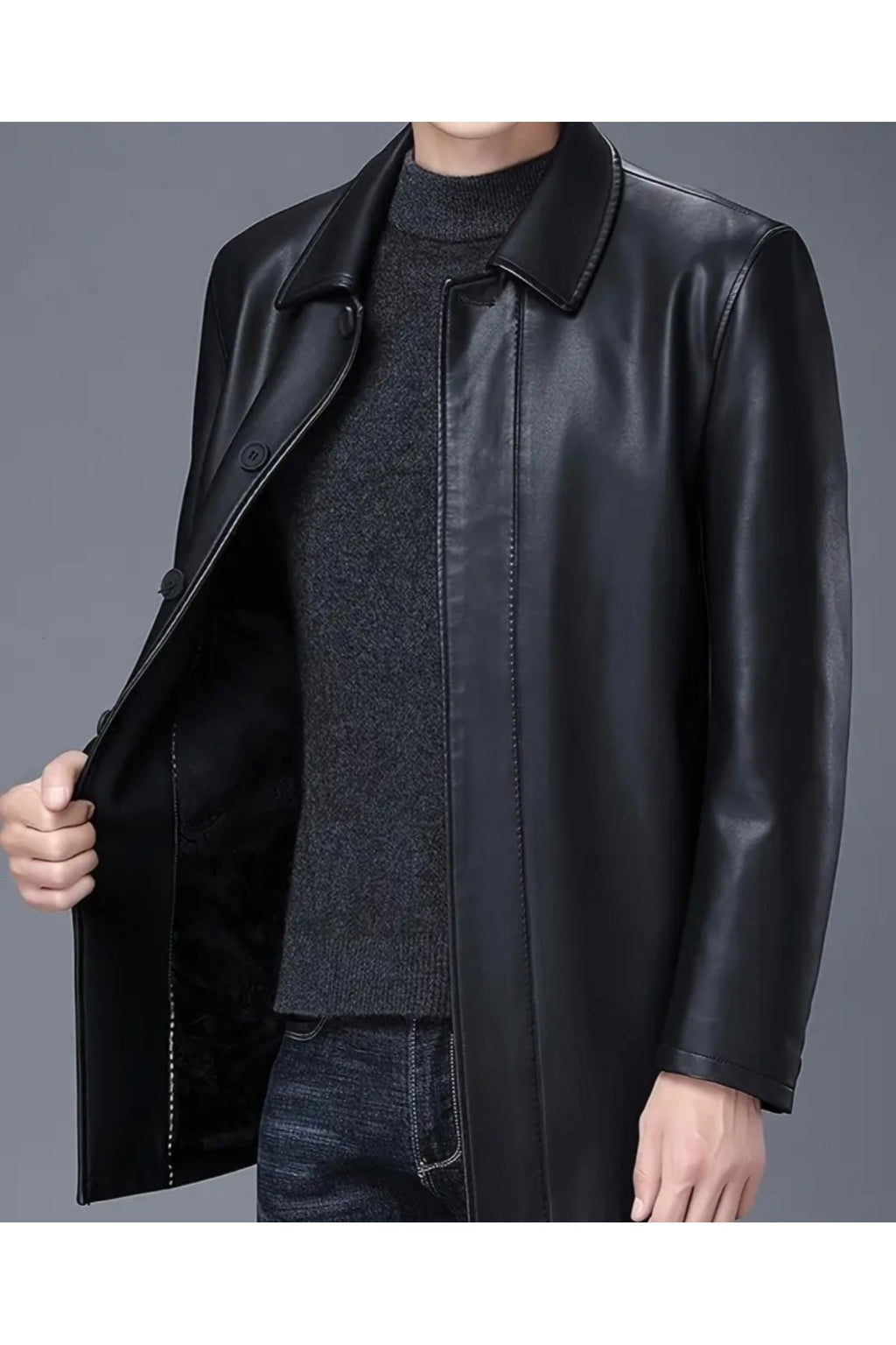 Hakiki Kalın Dana Derisi,Gömlek Yaka Kaban